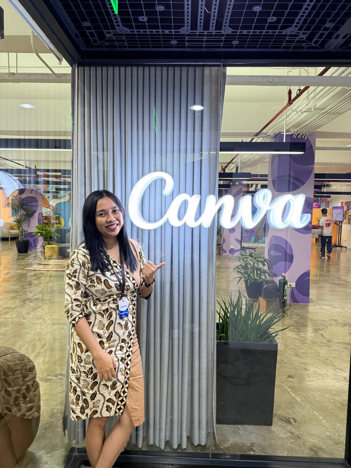 Mentari Rahman di kantor Canva