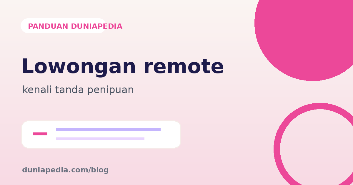 Ilustrasi pencari kerja Indonesia memeriksa tanda bahaya pada tawaran pekerjaan remote palsu