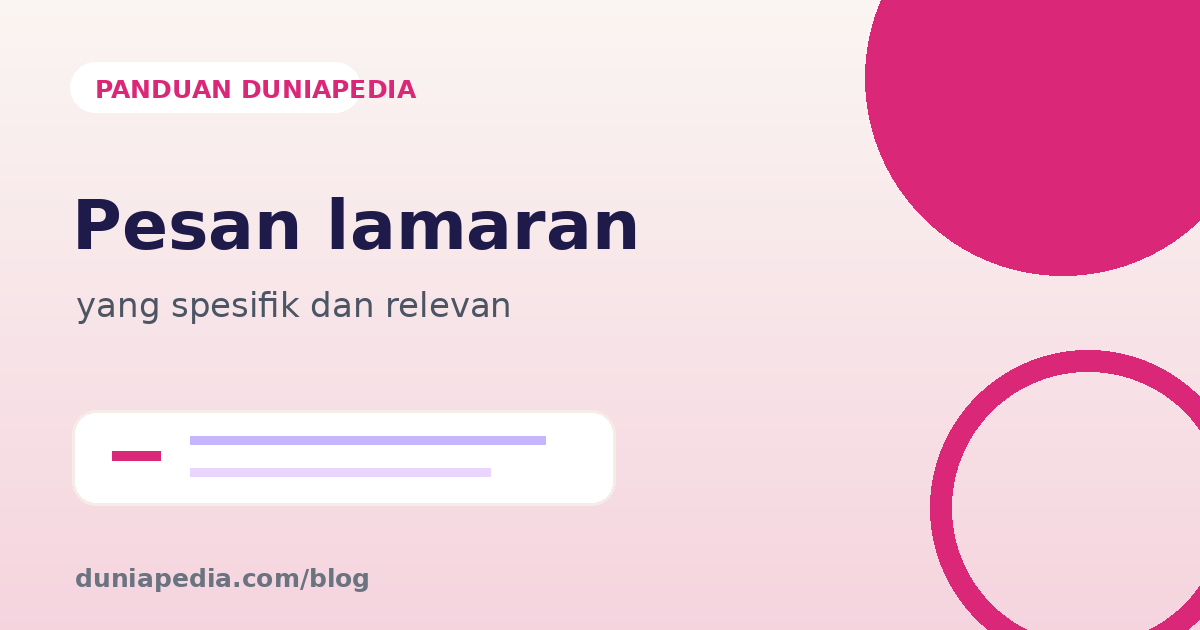 Ilustrasi pencari kerja Indonesia menulis pesan lamaran yang spesifik dan profesional untuk recruiter